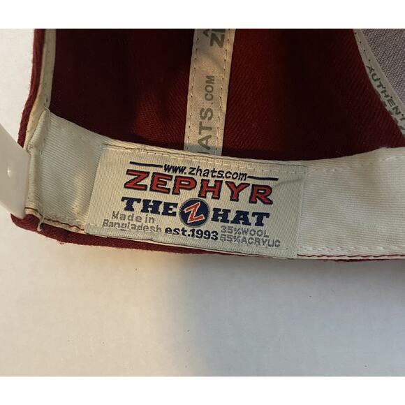 University of Alabama Crimson Tide Zephyr snapback Hat / Cap White / Burgundy - Picture 9 of 9